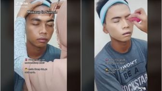 Wanita Ini Minta Suami Jadi Model Makeup, Hasilnya Sukses Bikin Pangling