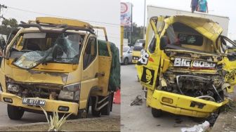 Tiga Truk Kecelakaan Beruntun di Bypass Bandar Lampung, Satu Sopir Sempat Terjepit