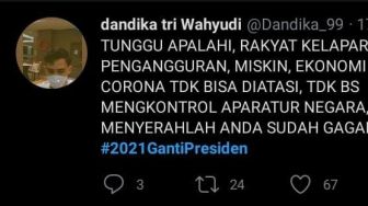 Trending 1 di Twitter #2021GantiPresiden, Apa Kata Warganet?