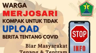 poster ajakan stop berita Covid-19 di Malang. [ist]
