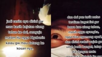 Viral Cowok Berkaca-kaca Bawa Kue Ultah, Mau Surprise Pacar Berakhir Diselingkuhi