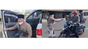 Ramai Soal Pemotor Bagi-Bagi Uang di Jalan, Pria Berpeci Juga Lakukan Hal Sama