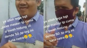 Viral Pria Tunanetra Didenda Rp 50 Ribu Gegara Pakai Masker di Bawah Hidung