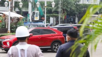 Suasana di Kantor Badan Pengawas Obat dan Makanan (BPOM), Jakarta Pusat, Senin (19/7/2021). [Suara.com/Alfian Winanto]