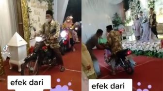 Viral Pernikahan PPKM, Tamu Undangan Drive Thru Gas Motor Sampai Pelaminan