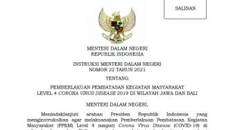 Isi Lengkap Aturan Baru PPKM Level 3-4, Berubah Nama dari PPKM Darurat Jawa-Bali