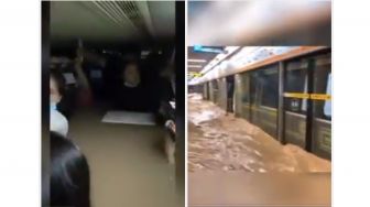 Mengerikan! Video Kondisi Kereta Bawah Tanah di Henan yang Terendam Banjir