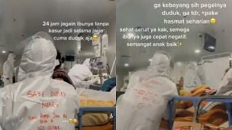 Viral Video Mengharukan Anak Pakai APD Setia Jaga Ibu 24 Jam di IGD