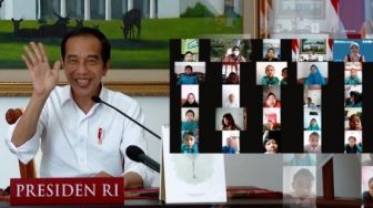 Ekspresi Jokowi Menyapa Anak-anak : Tetap Semangat Belajar Meski Tidak di Sekolah