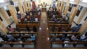 Suasana Ibadah Umat Kristiani Selama Perpanjangan PPKM di Aceh
