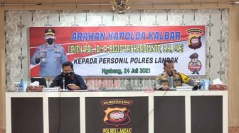 Kapolda Kalbar Kunker di Polres Landak Beri Pengarahan Penanganan Covid-19