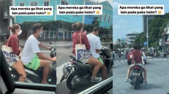 Viral Bule Naik Motor Tak Pakai Helm, Netizen RI Geram: Kalau di Bali Sih Biasa