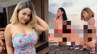 Panas! Dinar Candy Sebar Foto Lagi Ngangkang Pakai Celana Dalam Bareng Denise Chariesta