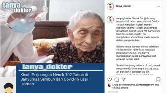 Merinding! Nenek Berusia 102 Sembuh dari Covid-19, Warganet: Huu Terharu Tuhan