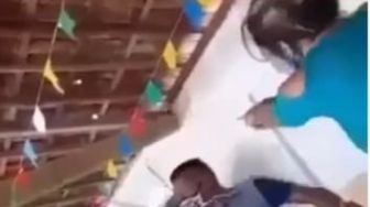 Viral Video Istri Murka Pergoki Suami Berselingkuh saat Vaksinasi