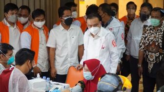 Pedagang Tanah Abang Antusias Ikut Vaksinasi, Dasco: Mereka Tolak Kibarkan Bendera Putih