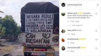 Geger! Sentil Pemerintah, Tulisan di Belakang Truk Ini Bikin Warganet Tercengang