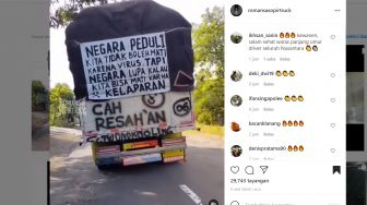 Sindir Pemerintah soal Pandemi, Tulisan di Belakang Truk ini Jadi Sorotan