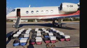 Kepolisian Brasil Sita 1,3 Ton Kokain yang Tersimpan di Pesawat Jet dari Turki