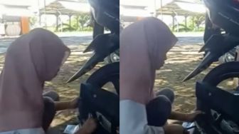 Gadis Ini Pilih Bekerja Jadi Tukang Tambal Ban usai Lulus SMA, Kisahnya Viral