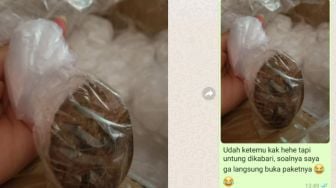 Lauk Penjual Terbawa Masuk saat Proses Pengemasan, Pembeli Ngaku Merasa Kasihan