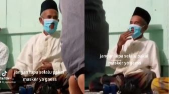 Viral Kakek Pakai Masker Berlubang, Gayanya Santai Sambil Sebat