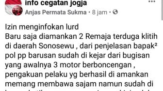 Diwarnai Aksi Kejar-kejaran, Satpol PP Kota Yogyakarta Tangkap Dua Pelaku Klitih