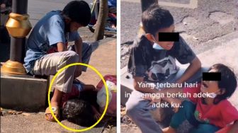 Viral 2 Bocah Jualan Kue, Kakak Lindungi Adik dari Matahari saat Tidur di Jalanan