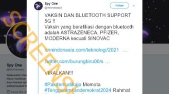 CEK FAKTA: Benarkah Vaksin AstraZeneca, Pfizer, Moderna Mengandung Chip Bluetooth dan 5G?