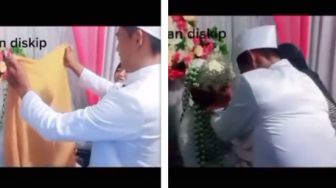 Viral! Tak Pernah Pacaran, Mempelai Pria Grogi Cium Istri Sampai Harus Diajari