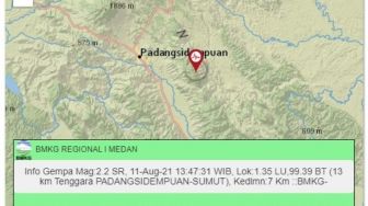 BMKG: Gempa 5,3 M Padanglawas Utara Sumut Tidak Berpotensi Tsunami