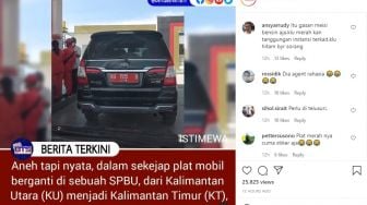 Aneh Tapi Nyata! Dalam Sekejap Plat Mobil Berganti di Sebuah SPBU