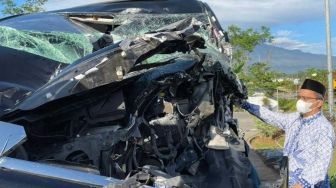 Begini Penampakan Kondisi Mobil Kiai Miftachul Akhyar Usai Kecelakaan