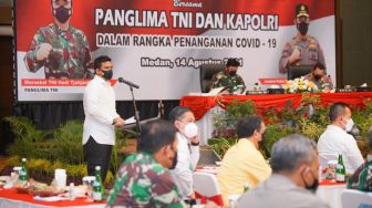 Di Hadapan Panglima TNI dan Kapolri, Bobby Nasution Paparkan Strategi Penanganan Covid-19