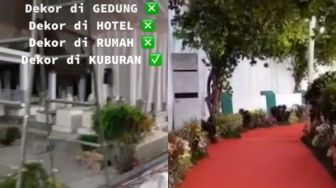 Viral Penampakan Kuburan di Dekorasi Indah Bak Pesta Pernikahan, Bikin Melongo!