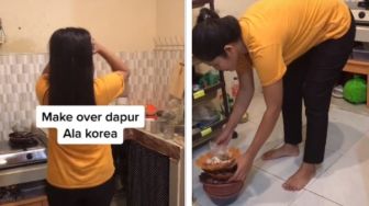 Viral Wanita Make Over Dapur Ala Korea, Jadi Estetik Meski Tanpa Kitchen Set