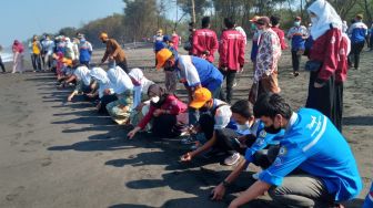 HUT Ke-76 Kemerdekaan RI, 76 Tukik Dilepasliarkan di Pantai Gua Cemara