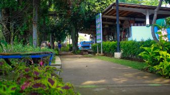 Suasana di Taman Gajah Tunggal Kota Tangerang, Rabu 18 Agustus 2021. (Suara.com/Hilal Rauda Fiqry)