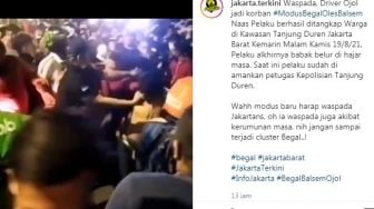 Diteriaki Maling Berselisih dengan Ojol, Viral Pria Diamuk Massa di Tanjung Duren