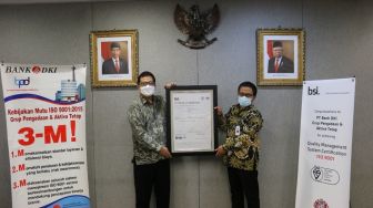 Bank DKI Menerima Sertifikasi Sistem Manajemen Mutu ISO 9001:2015