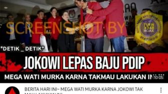 CEK FAKTA: Benarkah Jokowi Lepas Baju PDIP hingga Megawati Murka?