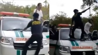 Video Mahasiswa Joget Sambil Injak Ambulans Viral, Polisi Turun Tangan