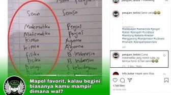 Viral Jadwal Pelajaran Untuk Hari Senin Sains Semua, Warganet: Pindah Sekolah