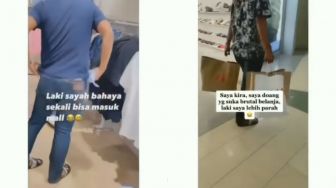 Viral Aksi Suami Kalap Belanja Baju saat ke Mal, Jumlahnya Bikin Kaget