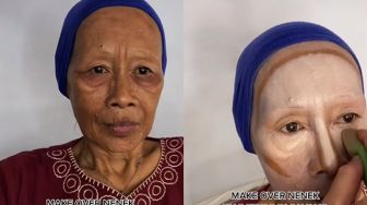 Nenek Dirias Wajahnya Ditempel Lakban, Hasil Make Up Bikin Pangling