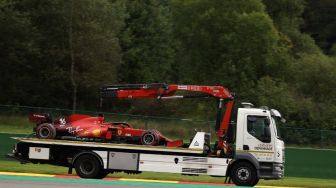 Mobil Charles Leclerc Rusak Parah Jelang FP3 GP Belgia, Ferrari Putar Otak