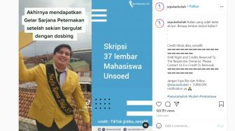 Heboh! Lulusan Unsoed Ini Bikin Skripsi Cuma 37 Halaman, Warganet: Itu Skripsi atau Makalah?