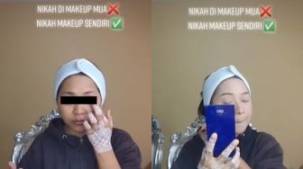 Pengantin Make Up Sendiri Demi Ngirit, Hasilnya Bikin Salfok: Mirip Dita Karang