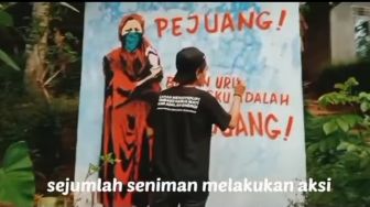 Menolak Tambang Quarry, Seniman Mural Aksi di Desa Wadas Purworejo