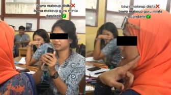 Viral Aksi Tak Terduga Guru Pergoki Siswa Bawa Make Up, Publik: Terpujilah!